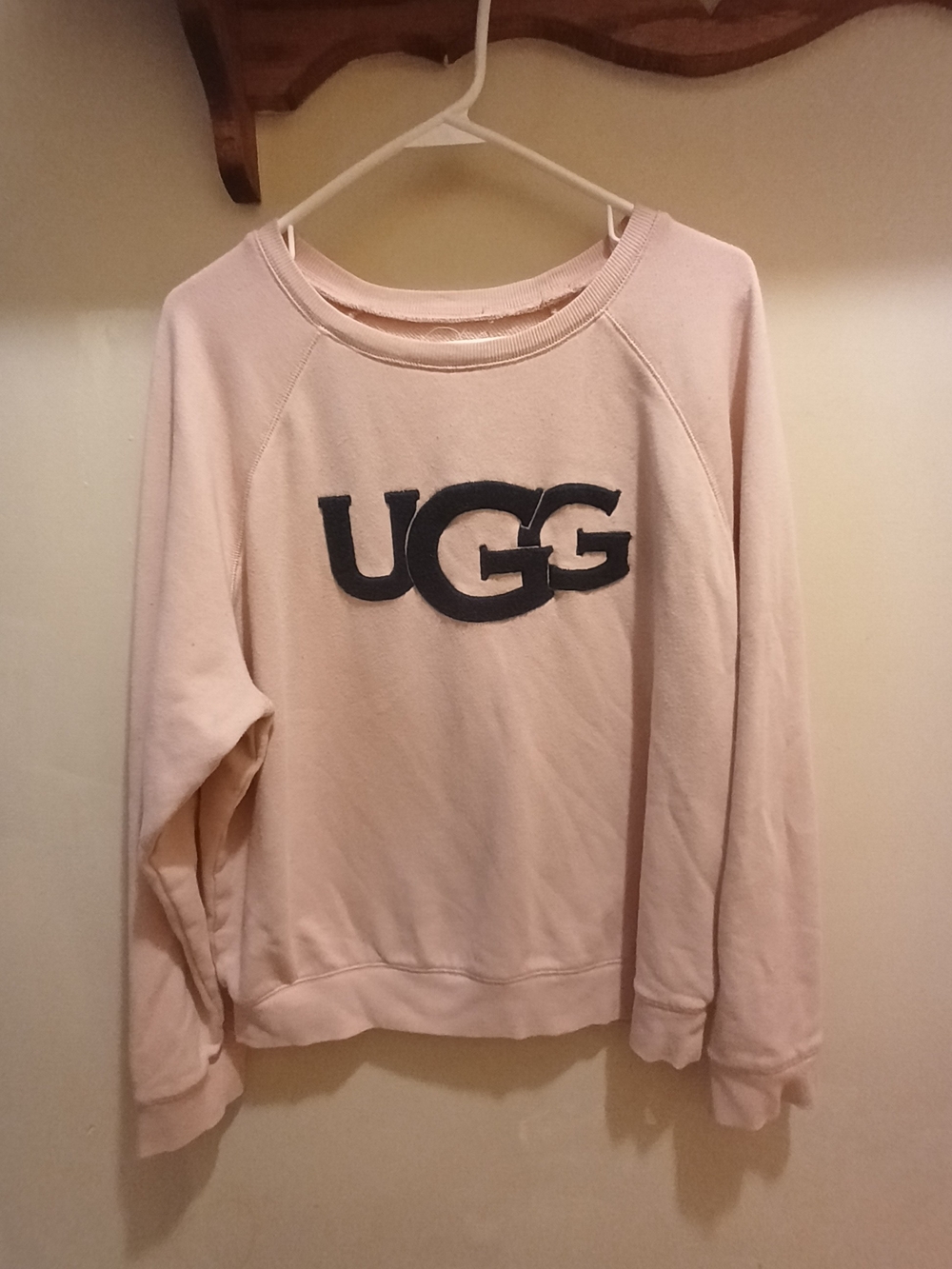 UGG Light Pink Pullover Sweatshirt with Black Logo